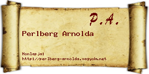 Perlberg Arnolda névjegykártya